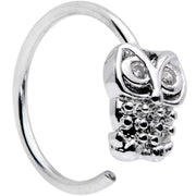 20G 5/16 Clear CZ Gem All About Owl Nose Hoop