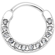 16G 3/8 Clear Gem Paved Septum Clicker