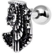 16G 1/4 Black Gem Egypt Cleopatra Anubis Cartilage Tragus Earring