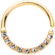 16G 3/8 Clear Gem Gold Tone Simple Elegance Seamless Circular Ring