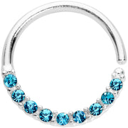 16G 3/8 Blue Gem Simple Elegance Seamless Circular Ring