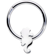 16G 3/8 Steel Nautical Seahorse Hinged Segment Ring