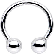 14G 1/2 Solid 14K White Gold Horseshoe Circular Barbell