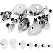 Steel Space Alien Single Flare Plug Set 14G to 2G