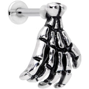 16G 1/4 Spooky Skeleton Hand Halloween Labret Monroe Tragus