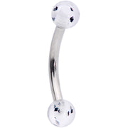 16G 5/16 Black Splatter Curved Eyebrow Ring