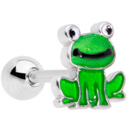 16G 1/4 Green Green Frog Cartilage Tragus Earring