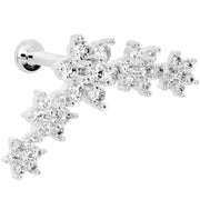 16G 5/16 Clear CZ Gem Floral Internal Thread Labret