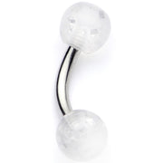 16G 1/4 Clear Speckled Acrylic Ends Curved Barbell