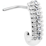 20G 5/16 Clear Gem Texture Faux Hoop L Shaped Nose Ring