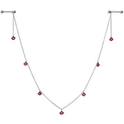 14G 5/8 Red Monster Fang Halloween Dangle Nipple Chain