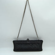 Elongated Evening Clutch Bag with Slender Chain Strap
