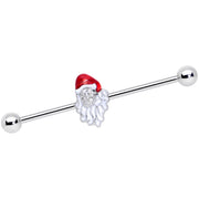 14G Red White Santa Christmas Industrial Barbell 38mm