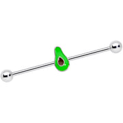 14G Green Groovy Avocado Industrial Barbell 38mm