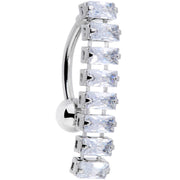 Clear CZ Gem Band of Beauty Top Mount Belly Ring
