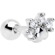 16G 1/4 Clear CZ Gem Paw Print Cat Cartilage Tragus Earring