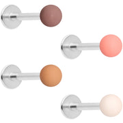 16G 5/16 Peach Brown White Matte Labret Monroe Tragus Set of 4