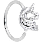 20G 5/16 Clear CZ Gem Silhouette Unicorn Nose Hoop