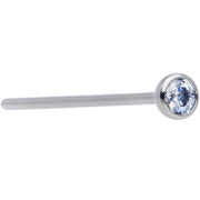 20G 3/4 Clear CZ Gem Grade 23 Titanium Fishtail Nose Ring 3mm