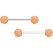 14G 9/16 Tan Matte Barbell Nipple Ring Set