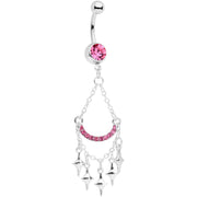 Pink Gem Double Drama Chandelier Dangle Belly Ring
