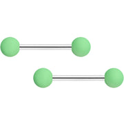 14G 9/16 Mint Green Matte Barbell Nipple Ring Set