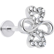 16G 5/16 Clear Gem Shamrock St Patricks Day Labret Monroe Tragus