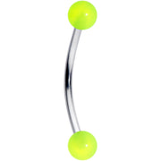 16G 9/16 Green Glow in the Dark Ball End Curved Barbell