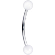 16G 9/16 White Glow in the Dark Ball End Curved Barbell