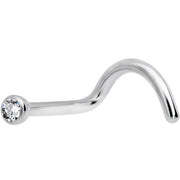 18G Clear 2mm Grade 23 Titanium Press Fit Left Nose Ring Screw