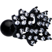 16G 1/4 Clear CZ Gem Black Lotus Flower Cartilage Tragus