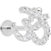 16G 5/16 Clear CZ Gem Amazing Om Labret Monroe Tragus