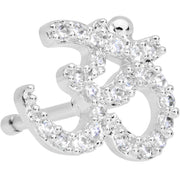 20G 1/4 Clear CZ Gem Amazing Om Nose Bone