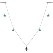 14G 9/16 Green Gem Shamrock St Patricks Day Dangle Nipple Chain