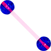Purple Blue UV Glow Flexible Acrylic Barbell Tongue Ring