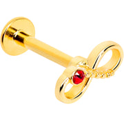 16G 5/16 Red Gem Gold Tone Infinity Love Labret Monroe Tragus