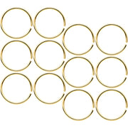 22G 5/16 Gold Tone Anodized Seamless Circular Ring Set of 12