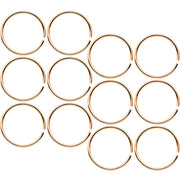 22G 5/16 Rose Gold Tone Anodized Seamless Circular Ring Set of 12
