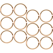 20G 5/16 Rose Gold Tone Anodized Seamless Circular Ring Set of 12