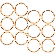 18G 5/16 Rose Gold Tone Anodized Seamless Circular Ring Set of 12
