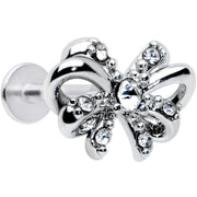 16G 5/16 Clear Gem Looping Bow Labret Monroe Tragus