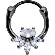 18G 3/8 Clear Gem Black Anodized Spray Cartilage Clicker