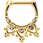 16G 3/8 Clear Gem Gold Tone Lacy Drama Cartilage Clicker