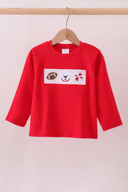Premium Red Georgia bulldog embroidery top
