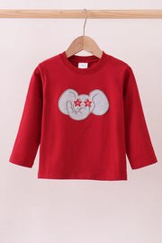 Premium Maroon Alabama elephant applique top