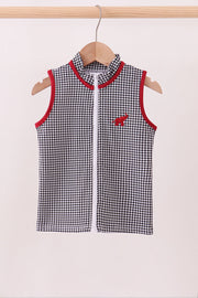 Premium Black Alabama elephant embroidery vest