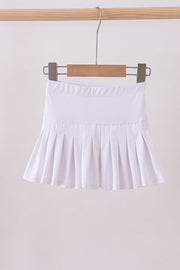 White pleated skort