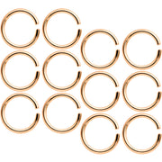 16G 5/16 Rose Gold Tone Seamless Cartilage Ring Set of 12