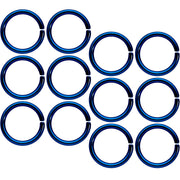 16G 5/16 Blue Anodized Seamless Cartilage Ring Set of 12