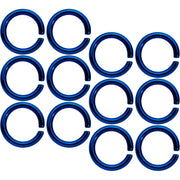 14G 5/16 Blue Anodized Seamless Cartilage Ring Set of 12